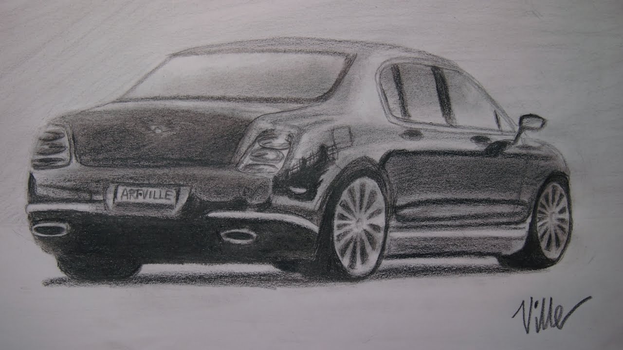 1280x720 bentley continental speed drawing - Bentley Drawing