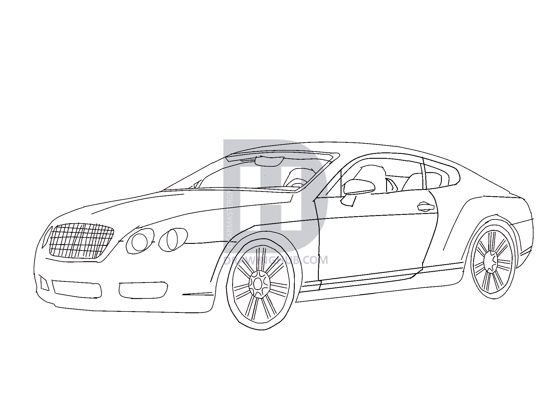 1920x1440 how to draw a bentley, step - Bentley Drawing