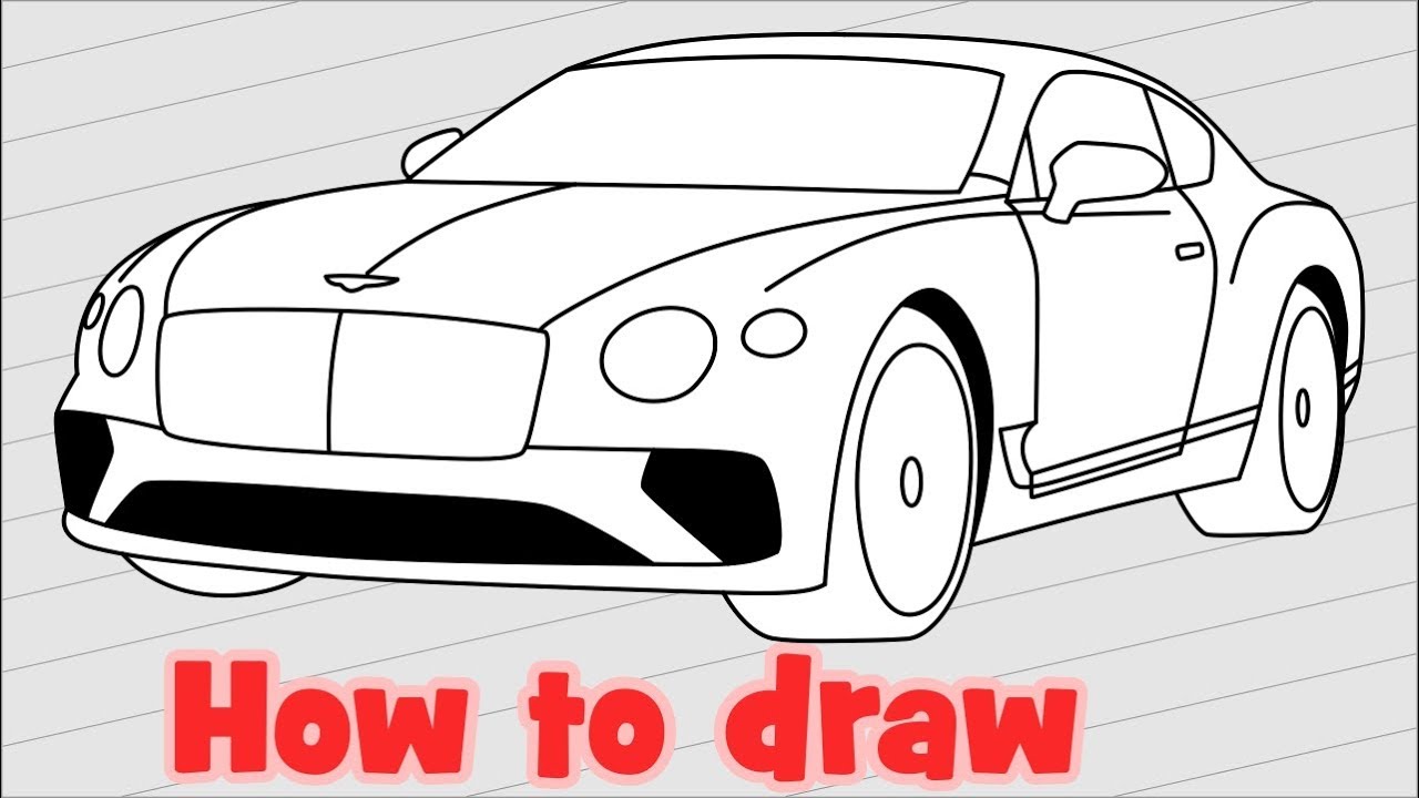 1280x720 how to draw a car bentley continental gt - Bentley Drawing