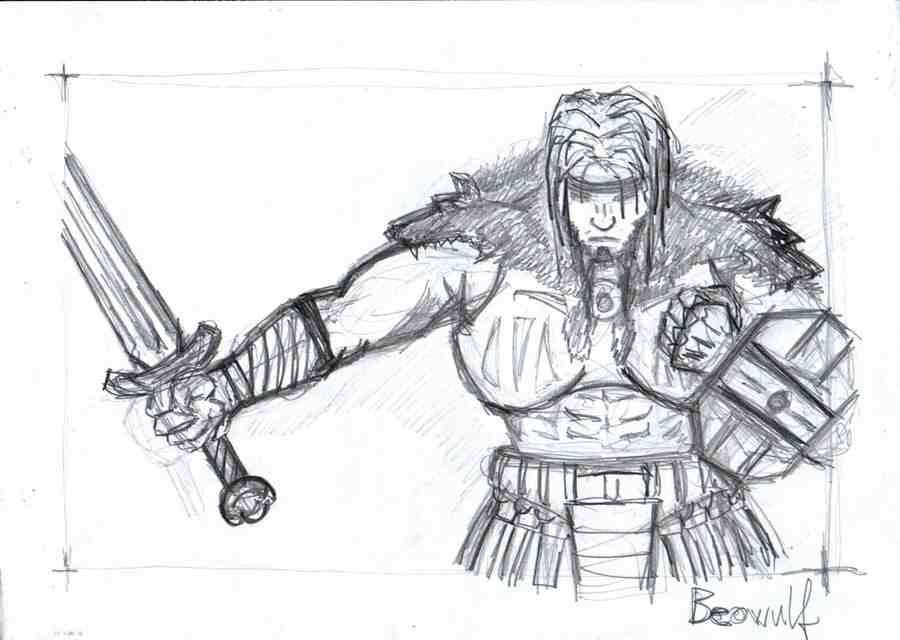 900x640 Beowulf Art Piece And Description - Beowulf Drawing