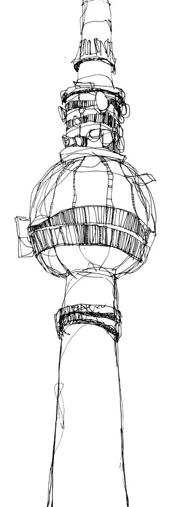 359x1005 Drawing - Berlin Drawing