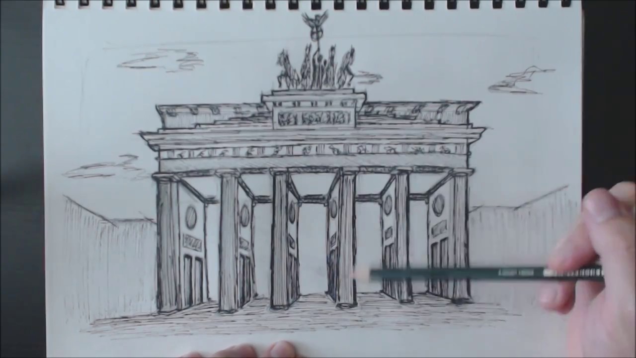 1280x720 Drawing The 'brandenburger Tor' In Berlin - Berlin Drawing