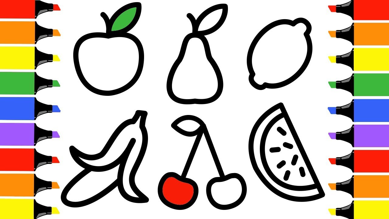 1280x720 how to draw fruits and for babies drawing - Berries Drawing
