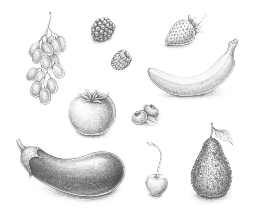 850x726 how to draw different varieties of berry - Berries Drawing