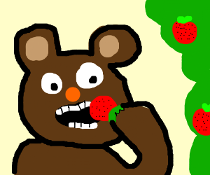 300x250 bear eats berries drawing - Berries Drawing