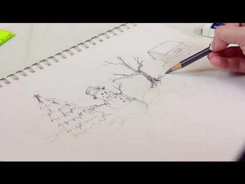 480x360 how to draw a simple christmas scene decorating for christmas - Best Christmas Drawings