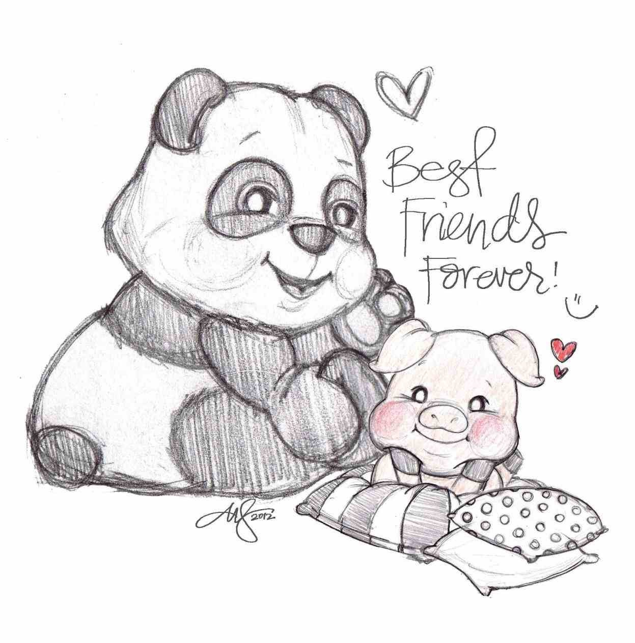 Best Friend Drawings at PaintingValley.com | Explore collection of Best