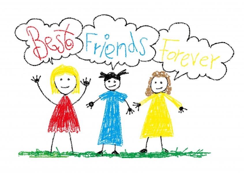 846x600 girl gang friendship cards send real postcards online - Best Friends Forever Drawings