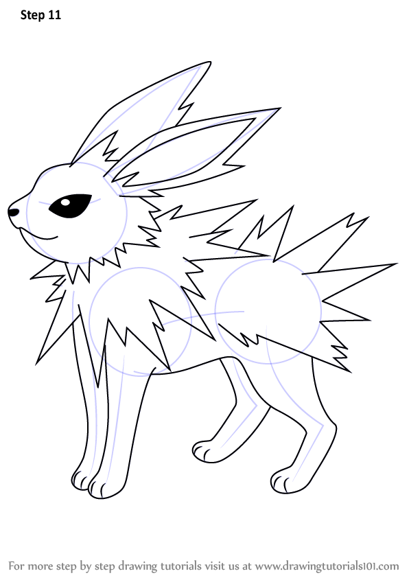 596x845 Learn How To Draw Jolteon From Pokemon - Best Pokemon Drawing