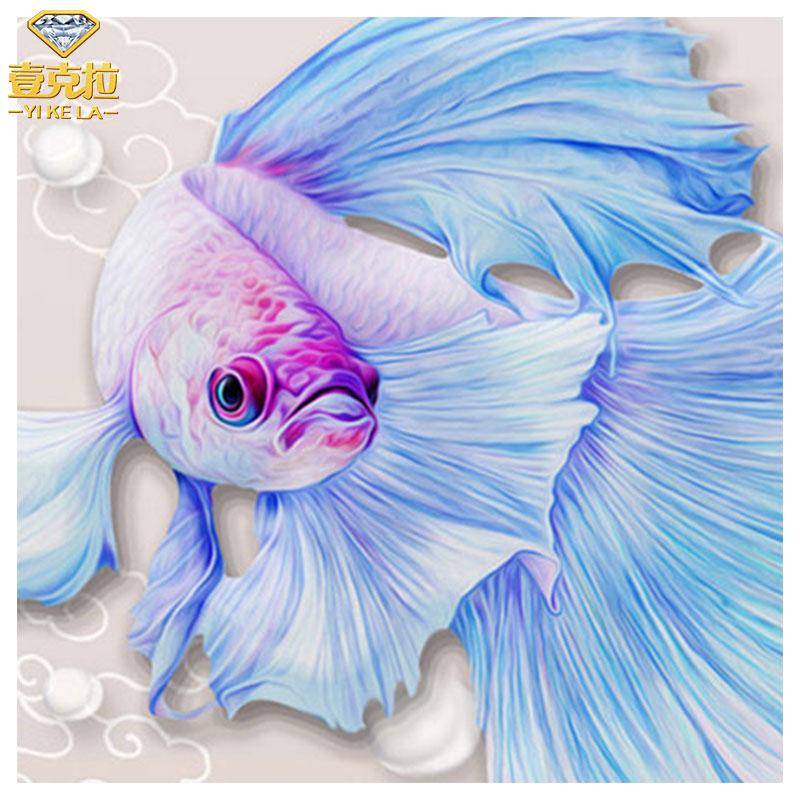 800x800 diy diamond painting soft blue betta fish drawing - Beta Fish Drawing