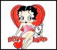 200x176 How To Draw Betty Boop Cartoon Characters Drawing Tutorials - Betty Boop Drawings