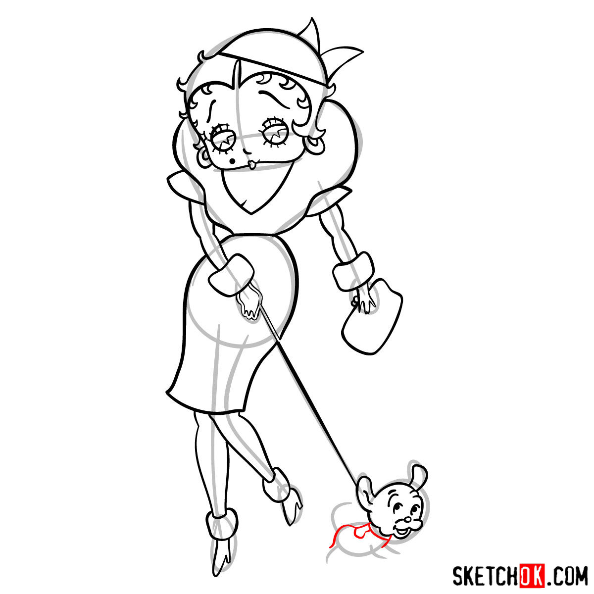 1200x1200 How To Draw Betty Boop With Her Dog - Betty Boop Drawings