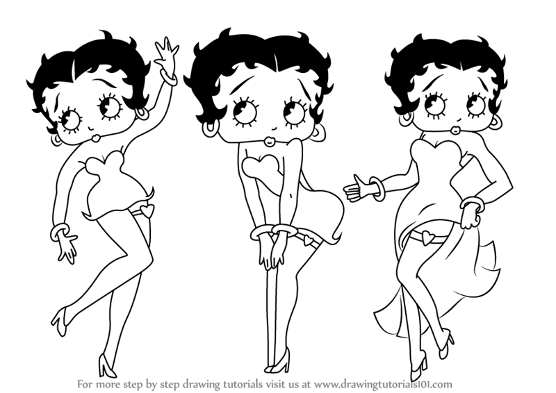 800x566 Learn How To Draw Betty Boop - Betty Boop Drawings