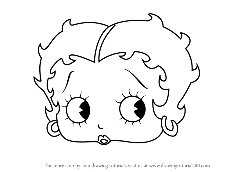 800x566 Learn How To Draw Betty Boop Face - Betty Boop Drawings