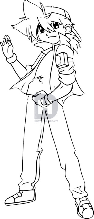 312x720 How To Draw Tyson Granger From Beyblade, Step - Beyblade Drawing