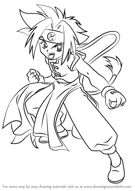 566x800 Learn How To Draw Ray Kon From Beyblade - Beyblade Drawing
