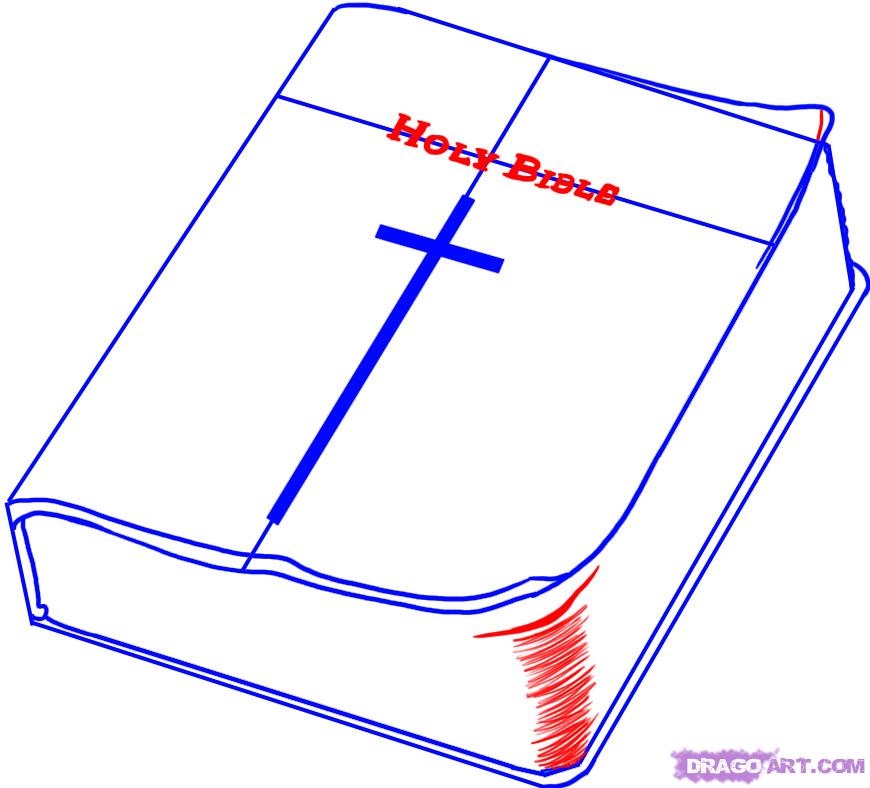 870x788 How To Draw A Bible, Step - Bible Drawing