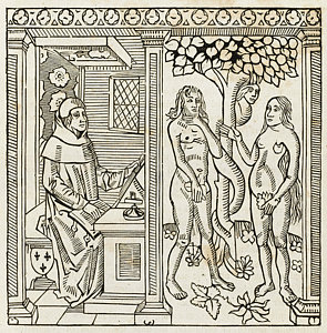 295x300 a medieval chronicler tells the story drawing - Bible Story Drawings