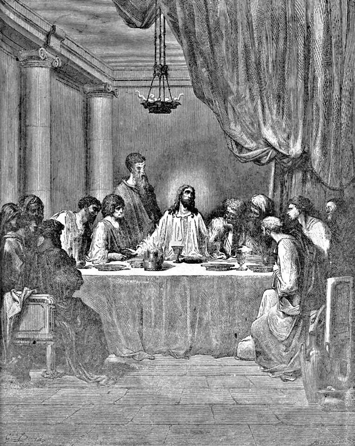 717x900 last supper biblical illustration drawing - Biblical Drawings