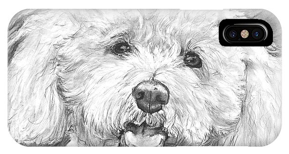 592x316 Bichon Frise With Long Hair Iphone X Case For Sale - Bichon Frise Drawing
