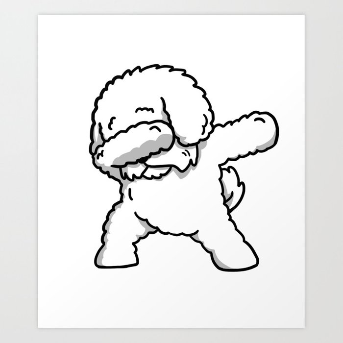 700x700 funny dabbing bichon frise dog dab dance art print - Bichon Frise Drawing