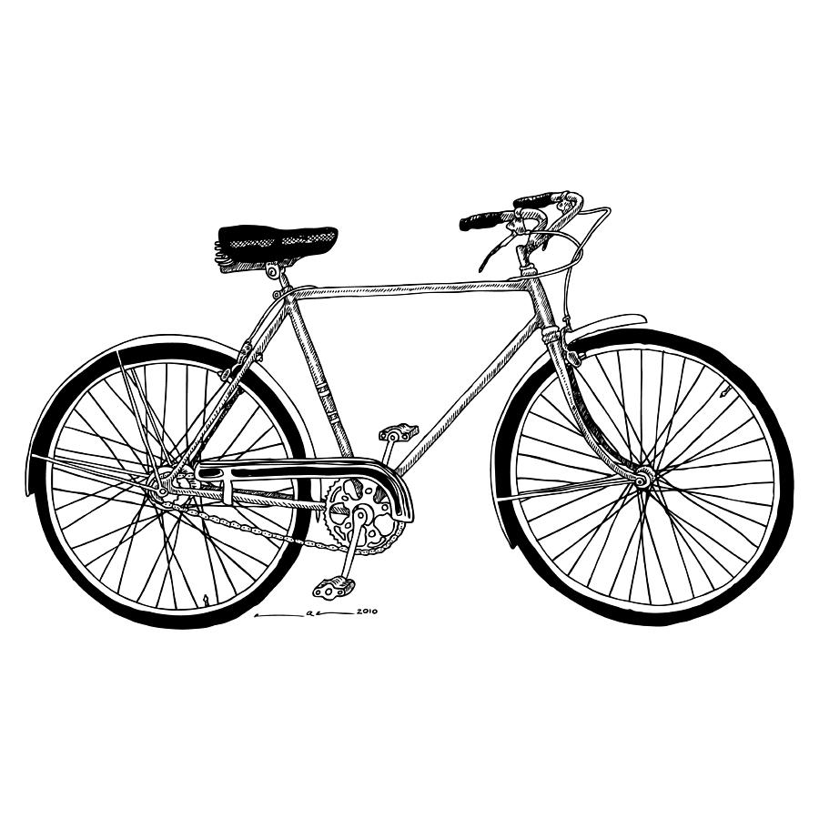 900x900 Classic Road Bicycle Drawing - Bicycle Drawing Images