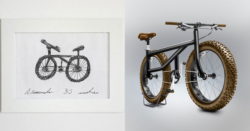 800x420 artist asks people to draw a bicycle from memory and renders - Bicycle Drawing Images
