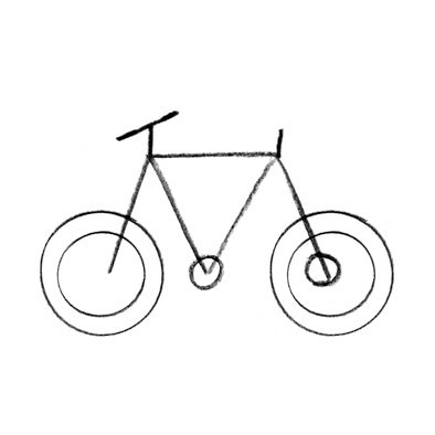 394x394 how to draw a bicycle extract from let's make some great art - Bicycle Line Drawing