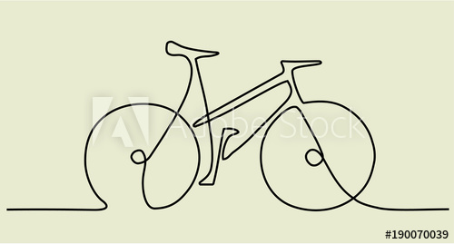 500x269 Abstract One Line Drawing With Bike - Bicycle Line Drawing