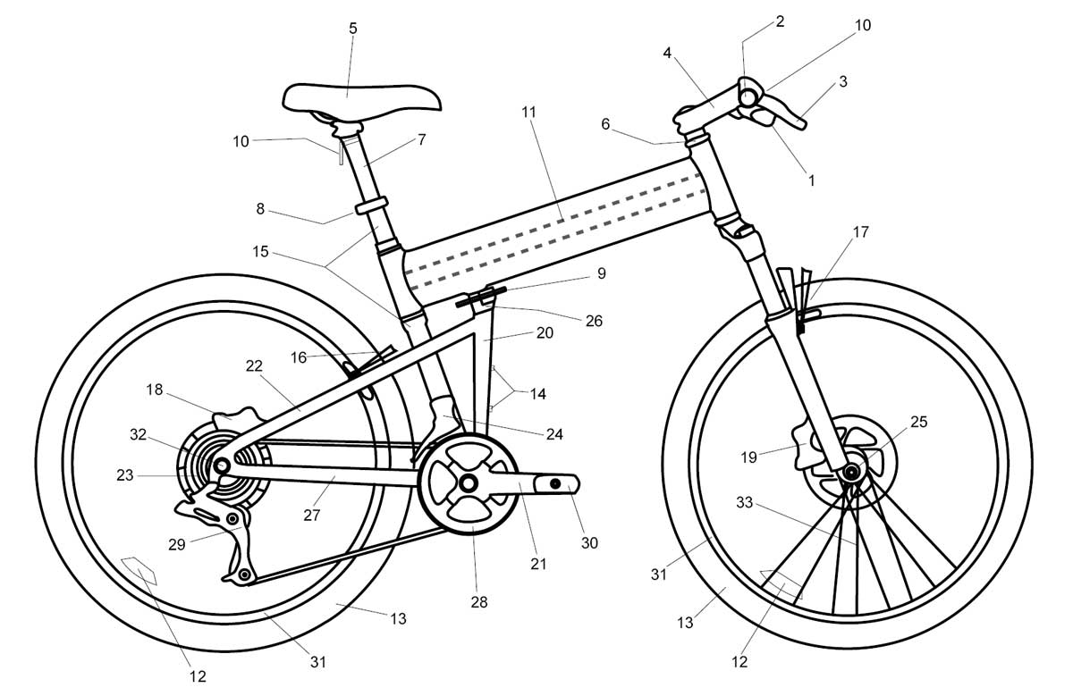 1200x779 owner's manual montague bikes - Bicycle Line Drawing