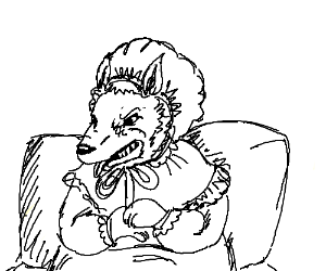 300x250 big bad wolf in grandma's bed drawing - Big Bad Wolf Drawing