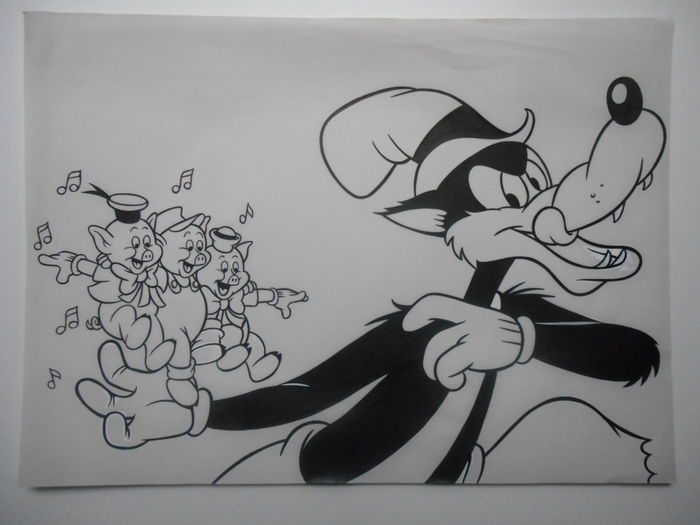 700x525 Studio Disney - Big Bad Wolf Drawing