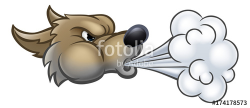 500x216 Big Bad Wolf Blowing Stock Image And Royalty Free Vector - Big Bad Wolf Drawing