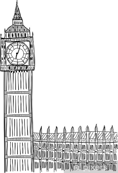 479x700 big ben drawing wall mural we live to change - Big Ben Drawing
