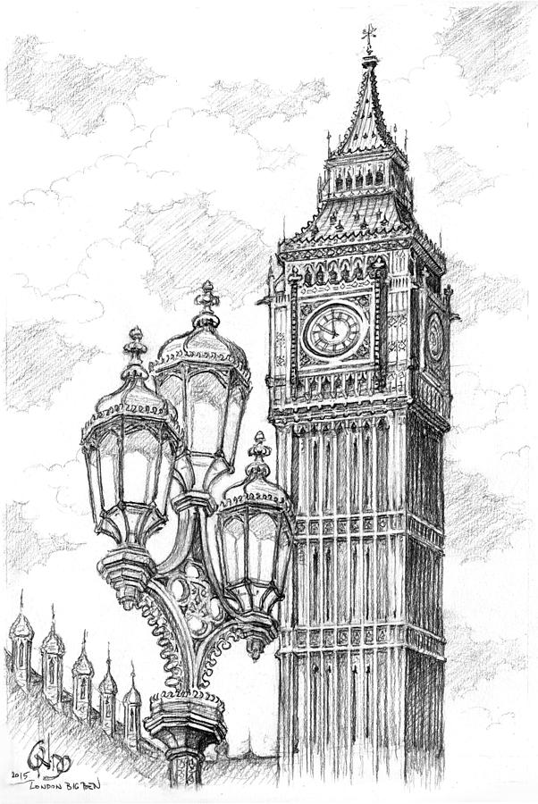 602x900 london big ben drawing - Big Ben Drawing