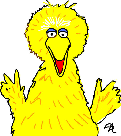 500x562 Bigbird Drawings - Big Bird Drawing