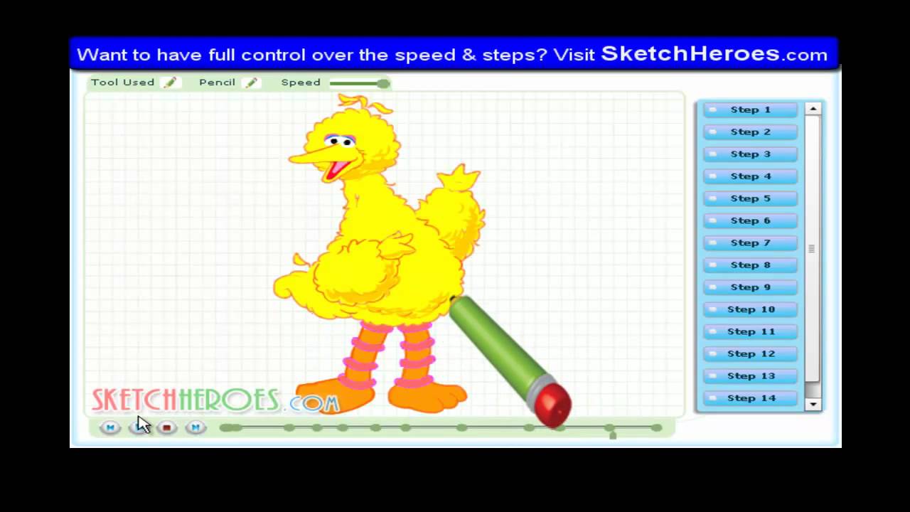 1280x720 How To Draw Bigbird - Big Bird Drawing