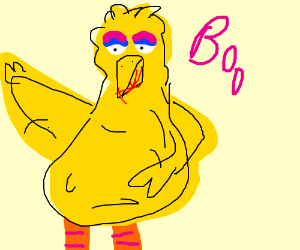 300x250 Scary Big Bird Drawing - Big Bird Drawing