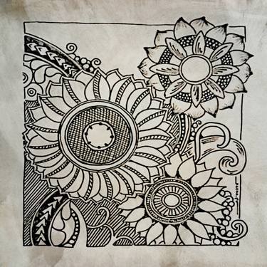 375x375 Big Flowers Drawing - Big Flower Drawing