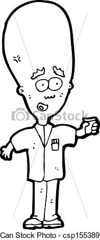 196x470 Big Head Vector Freeuse Stock - Big Head Drawing