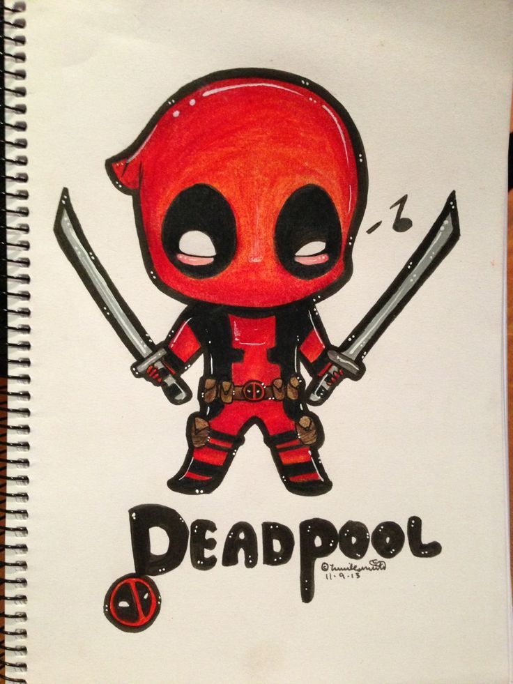 736x981 Drawing Deadpool Big Head - Big Head Drawing