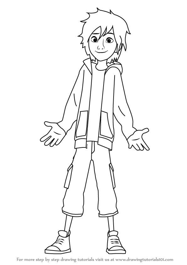 596x843 Hiro Hamada From Big Hero Is The Lead Protagonist Of The Series - Big Hero 6 Drawing