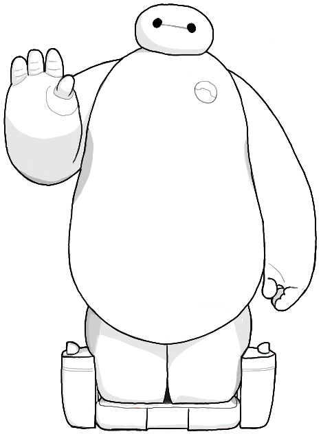467x632 How To Draw Baymax From Big Hero In Easy Step - Big Hero 6 Drawing