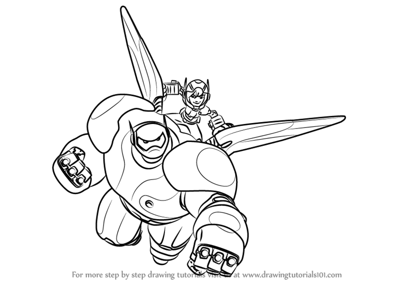 800x566 Learn How To Draw Baymax And Hiro From Big Hero - Big Hero 6 Drawing