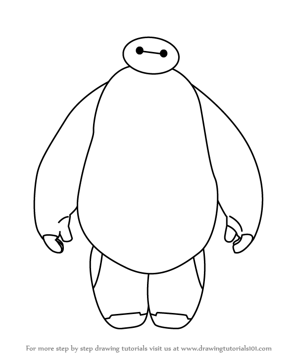 596x731 Learn How To Draw Baymax From Big Hero - Big Hero 6 Drawing