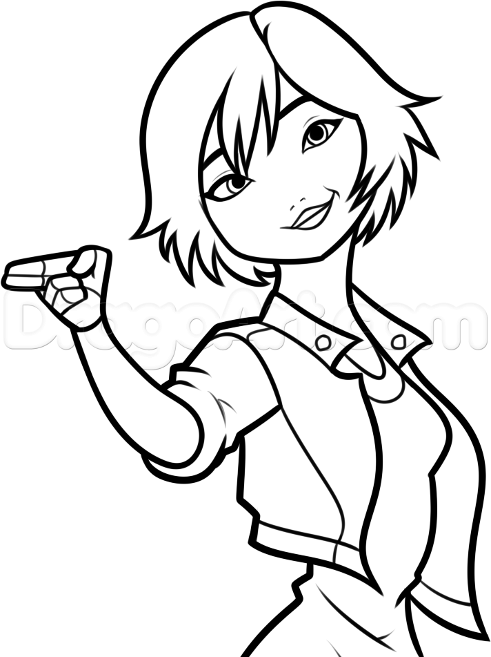 712x951 Step How To Draw Tomago From Big Hero - Big Hero 6 Drawing