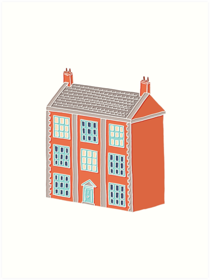 413x549 Little Big House Drawing Art Prints - Big House Drawing