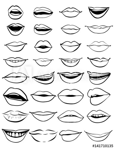 Big Lips Drawing at PaintingValley.com | Explore collection of Big Lips ...