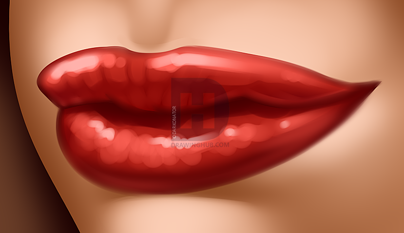 829x478 How To Draw Big Lips, Step - Big Lips Drawing
