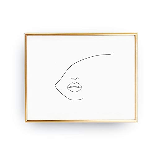 500x500 Face Big Lips, Black And White, Sketch Art, Line - Big Lips Drawing
